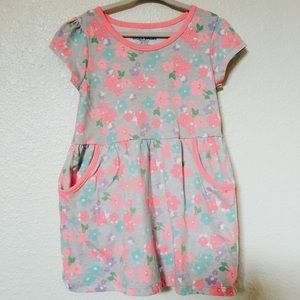 SOLD XS 4/5 Pink Floral Cotton Dress with Pockets